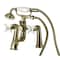 Kingston Brass Deck Mount Clawfoot Tub Faucet with Hand Shower, Antique Brass KS228PXAB - alternate 1